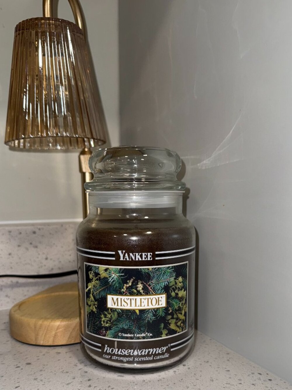 Yankee Candle Mistletoe Discontinued Unused 22oz Brown Wax